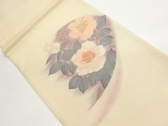 JAPANESE FUKURO OBI / WOVEN CAMELLIA